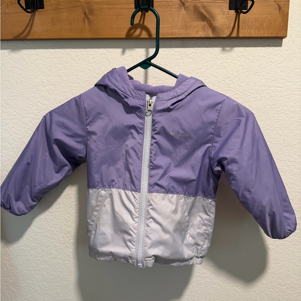 Columbia Lavender and White Hooded Jacket